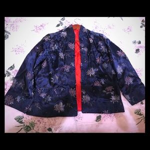 Reversible kimono-inspired vintage jacket